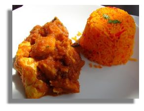 Chicken Bhoona and Pilau Rice