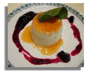 Panacotta with blackcurrant coulis
