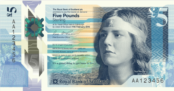 Royal Bank of Scotland's First Polymer (Plastic) 5 pound Note