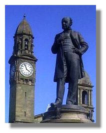 Satue to the founder of the Coates empire in Paisley