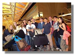 Students at Glasgow Airport