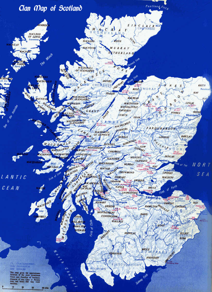 Clan Map of Scotland