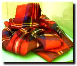 Royal Stuart tartan sash, owned by Queen Elizabeth, the Queen Mother