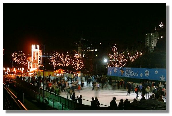 Skating in Princes Street Gardens,