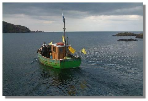 fishing boat leaving st abbs