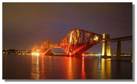 forth rail bridge at night