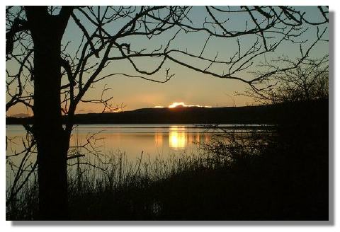 sunset, castle semple loch, lochwinnoch, renfrewshire