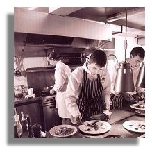In the kitchen at Taychreggan Hotel
