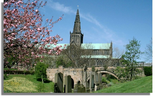 Bridge of Sighs and Glasgow Cathedral from Necropolis